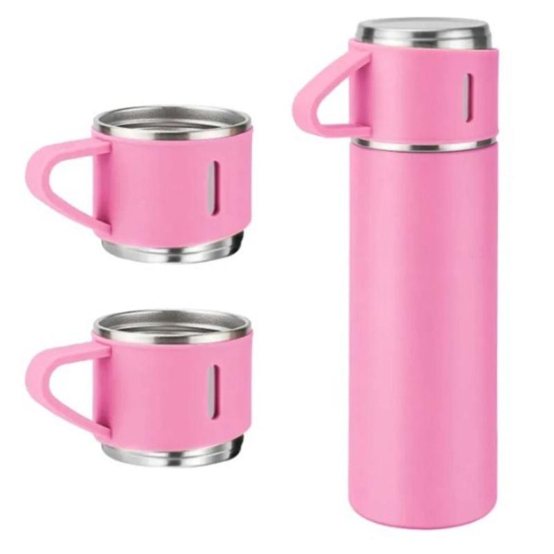 Jogo de 1 garrafa térmica inox, 500 ml e 3 xicaras - Fratelli